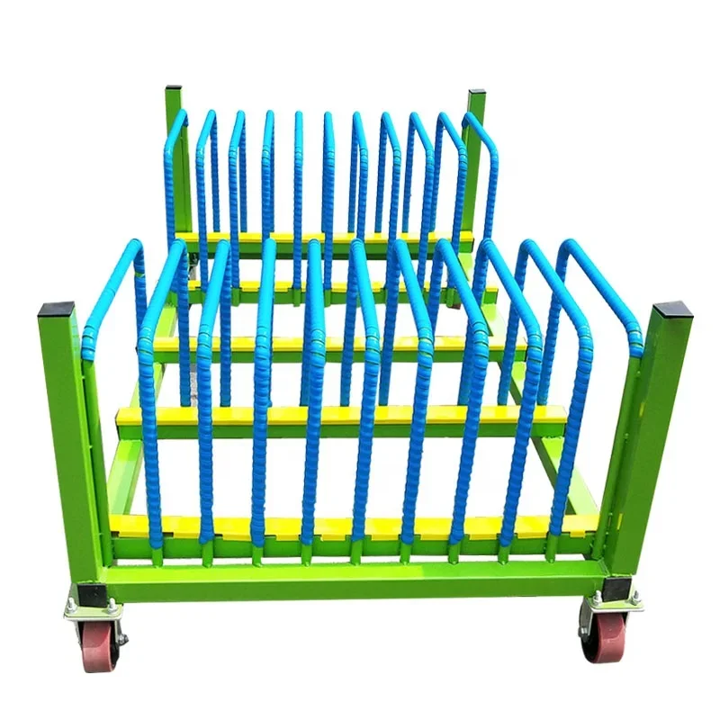 

Wholesale load 1.5 tons IG glass storage cart insulating glass transport trolley with 10 slots for door and window factory