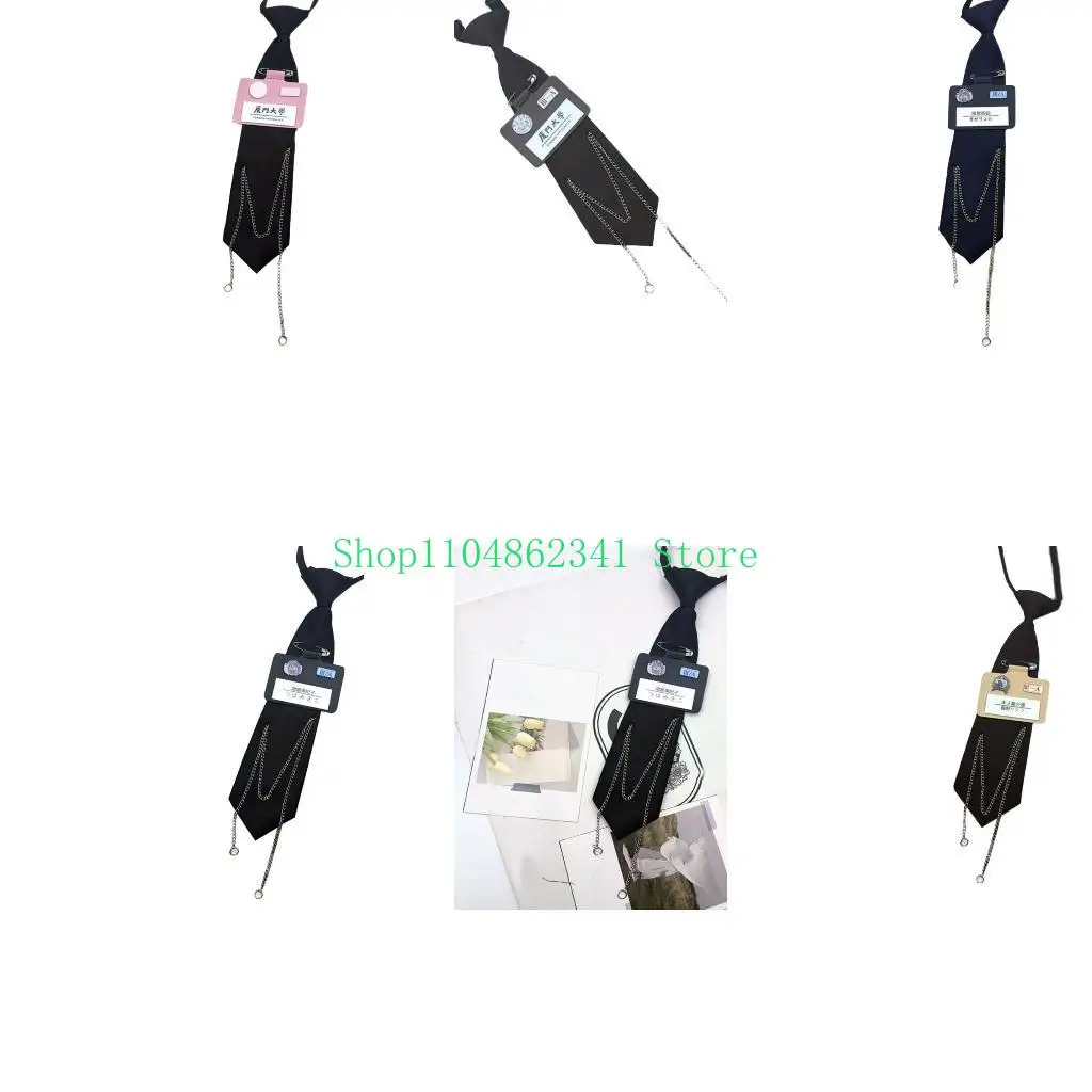 5asd JK đồng phục màu đen cà vạt màu đen Chuỗi cổ áo có thể tháo rời Nhật Bản
