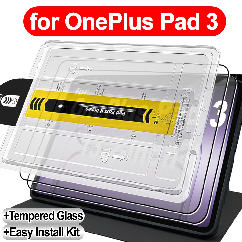 

Простая установка закаленного стекла для OnePlus Pad 3, 13,2 дюйма, устойчивые к царапинам, без пузырьков, защитные пленки для экрана в один клик для OnePlus