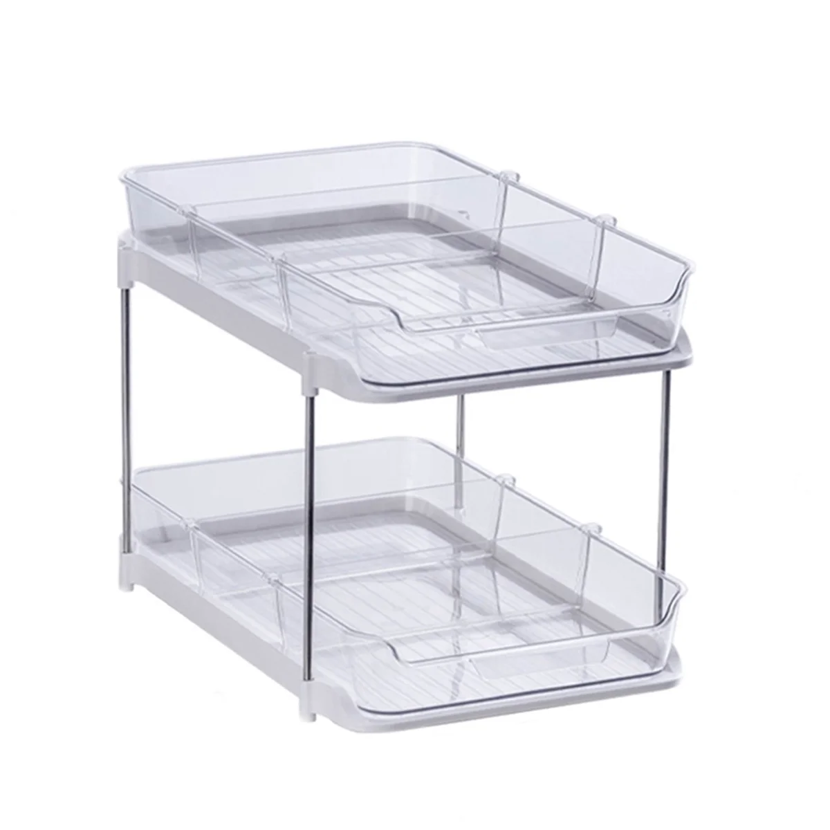 2-Tier Multi-Purpose Bathroom Organizers and Storage, Stackable Kitchen Pantry Organization S