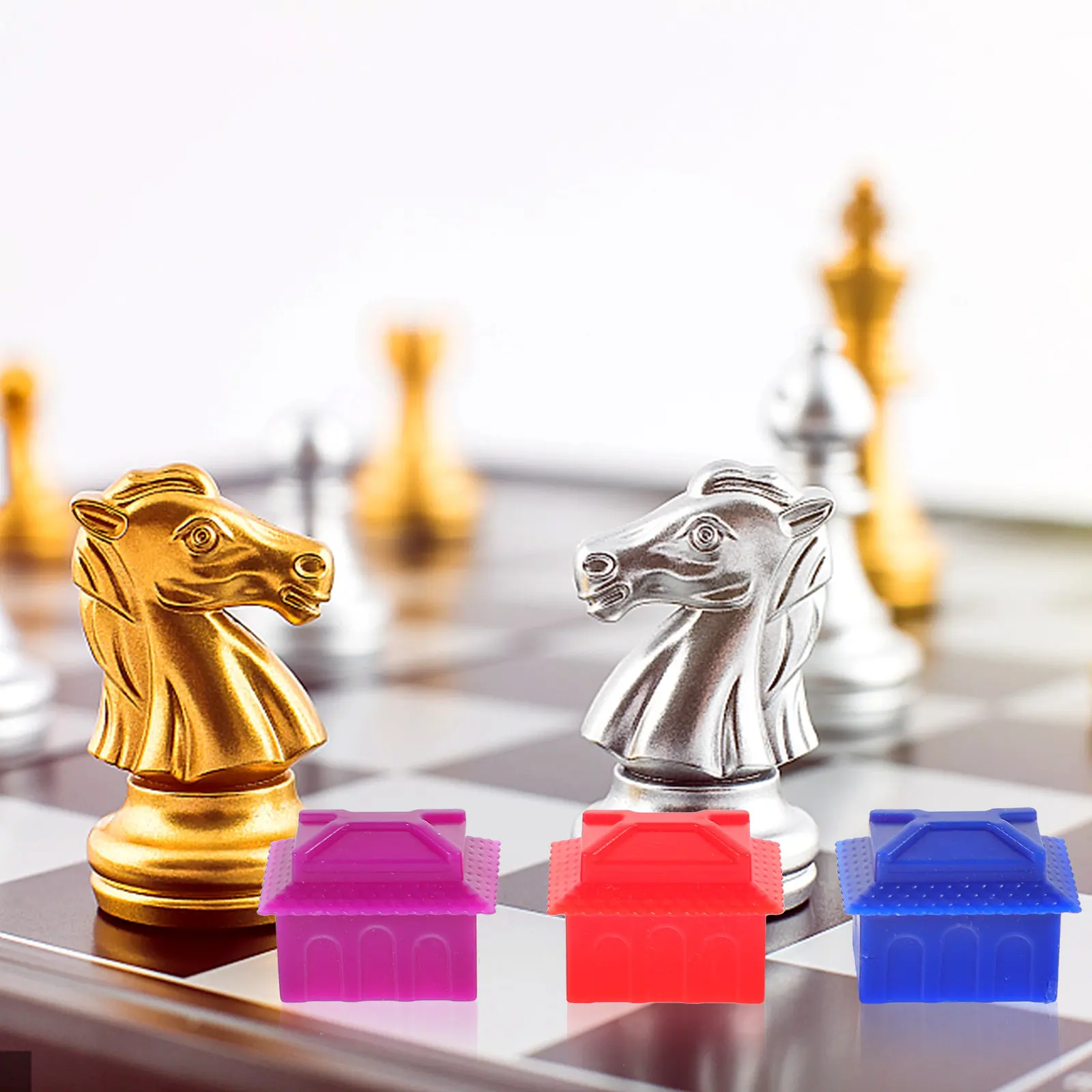

60Pcs Board Game Pieces Plastic Mini Tokens for Replacement Chess Game Accessories Bright Color Learning