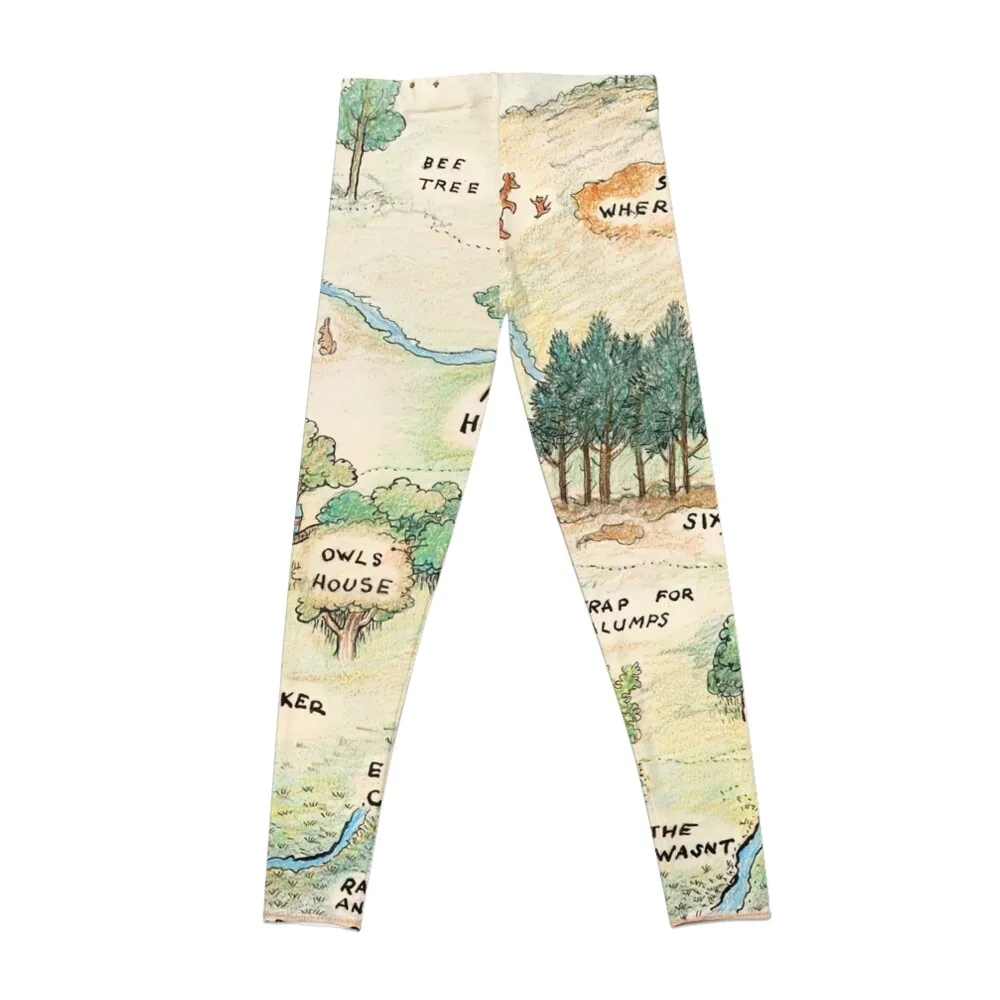 100 Acre Wood Map by E.H. Shepard Leggings Women's sports pants Training pants Womens Leggings