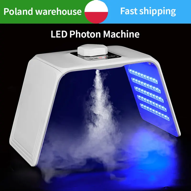 Mascarilla facial LED de 7 colores, máquina de fotones LED, Nano Spray hidratante para la piel, SPA facial y corporal, mascarilla de belleza para el cuidado de la piel, envío desde Polonia