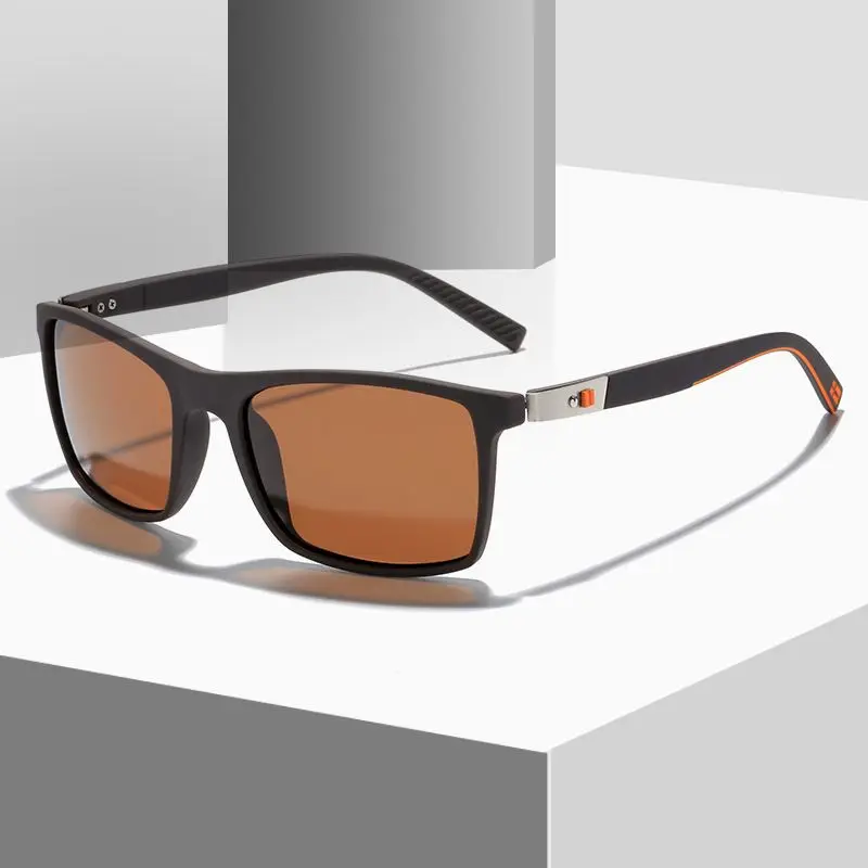 CRIXALIS Rechteckige polarisierte Sport-Sonnenbrille für Männer und Frauen, Radfahren, Fahren, Angeln, UV400-Schutz