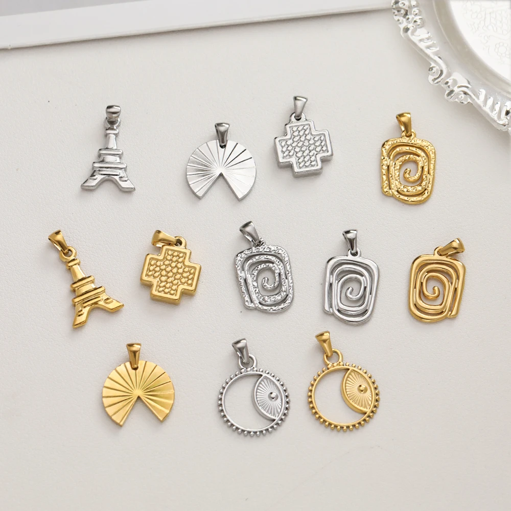 

Cordial Design 50Pcs Jewelry Accessories/Charms For Necklace/Stainless Steel/Hand Made/Tower Cross Shape/DIY Pendant #195134