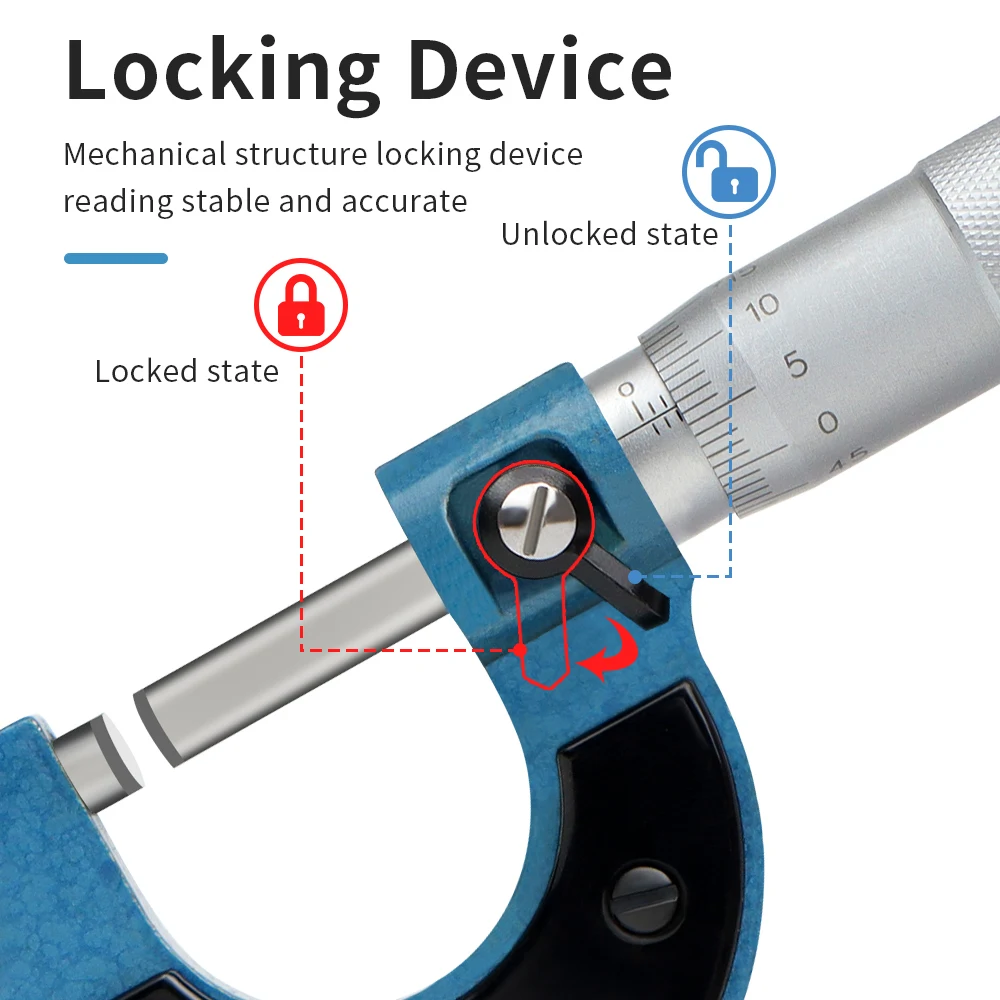 Außen mikrometer externes Mikro messgerät Mechanische Mikrometer Messwerk zeuge Mikro metrische Messgeräte 0,01mm präzises Instrument