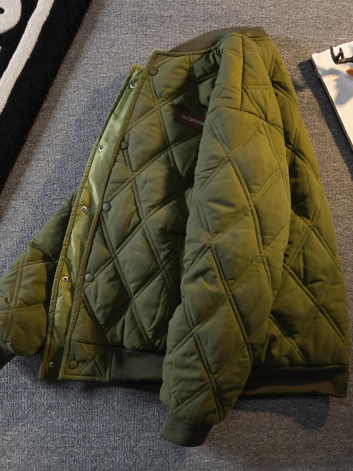 

Утепленная мужская куртка-бомбер с воротником-стойкой и стразами, осенне-зимняя теплая хлопковая одежда в стиле ретро, японское хлопковое пальто