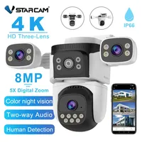 Vstarcam 4K Three Lens Camera 8MP 5X Zoom Cam Full Color Night Vision Wifi Outdoor Wireless Home Security PTZ Camera waterproof