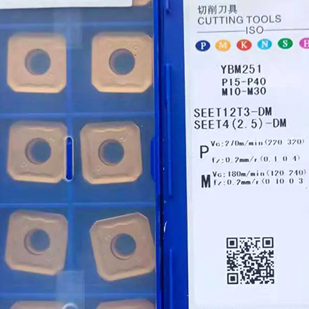 Nuovi inserti di fresatura a lama per industria CNC originali in cina SEET12T3-DM YBG202 inserti in metallo duro Black muslimex Cutter Professional