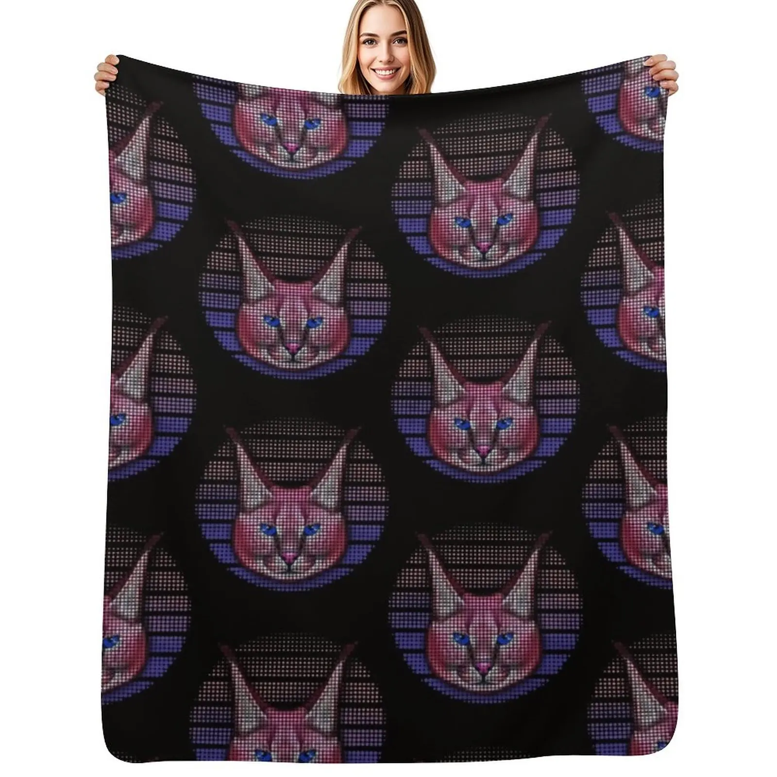 Caracal vintage caracal big cat caracal Throw Blanket Warm Cozy Throw Blanket for Living Room Couch