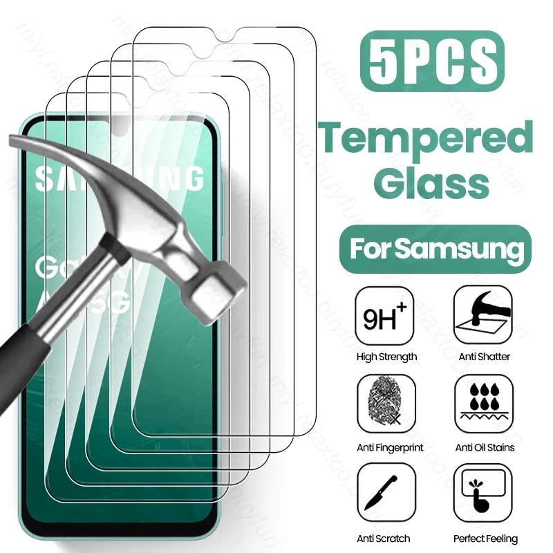 5Pcs Protective Glass Case for Samsung Galaxy A16 5G Tempered Glass Screen Protector on SamsungA16 Sumsung A 16 16A 4G/5G 2024