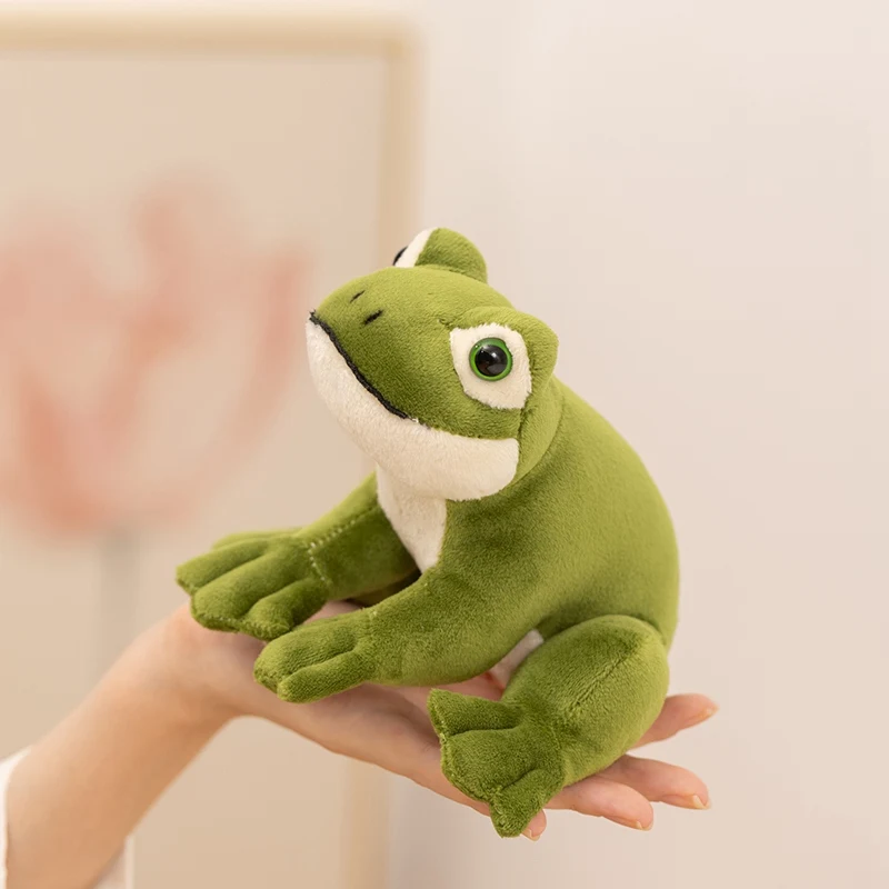 Jouets en peluche de grenouille simulée, grenouilles vertes en peluche, animaux réalistes, cadeau d'anniversaire pour enfants, cadeau pour garçon