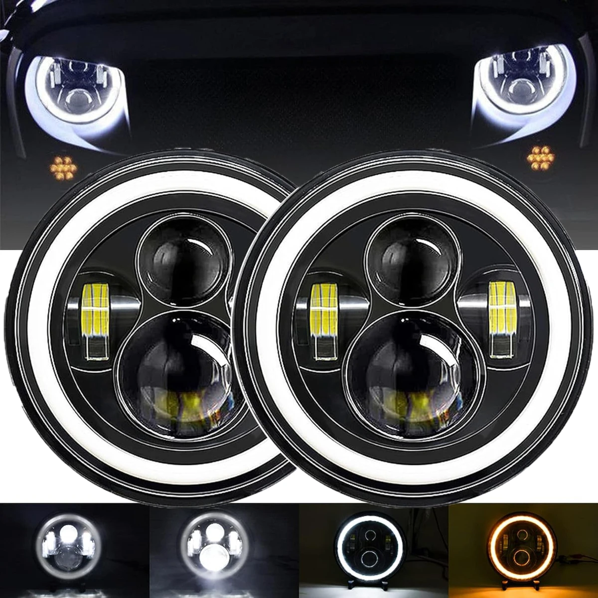

7 Inch Motorcycle LED Headlight 6000K For Honda Yamaha Suzuki Victory Kawasaki Urban Harley 7" Headlight Lighting Accessory