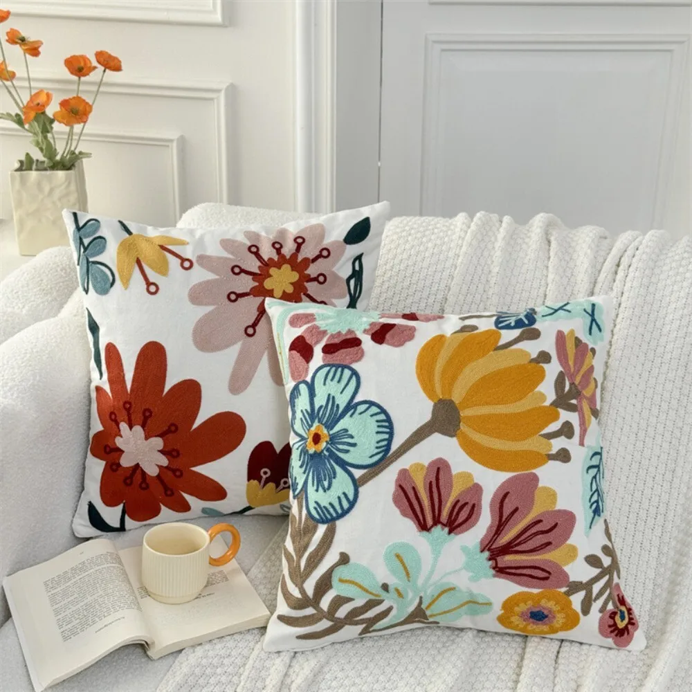 الفرنسية البلد نمط الحديثة بسيطة الأزهار التطريز وسادة أريكة غطاء وسادة للمنزل غرفة المعيشة ديكور استخدام 124