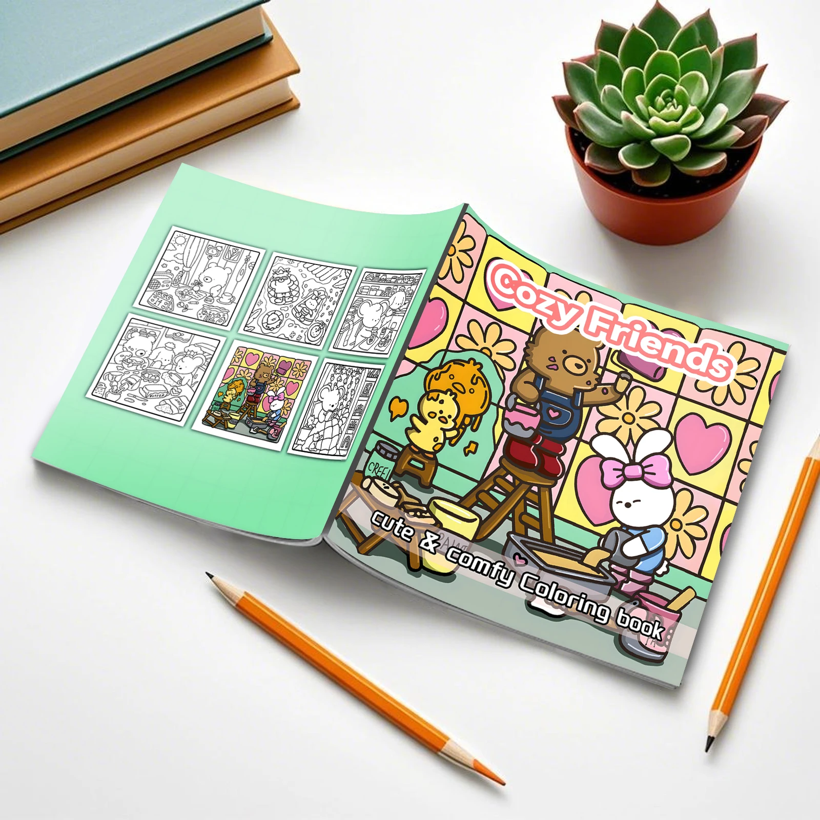 Halloween Color Book COZY FRIENDS Coloring Book For Adults And Teens Featuring Adorable Creepy Creatures for Holiday Gift