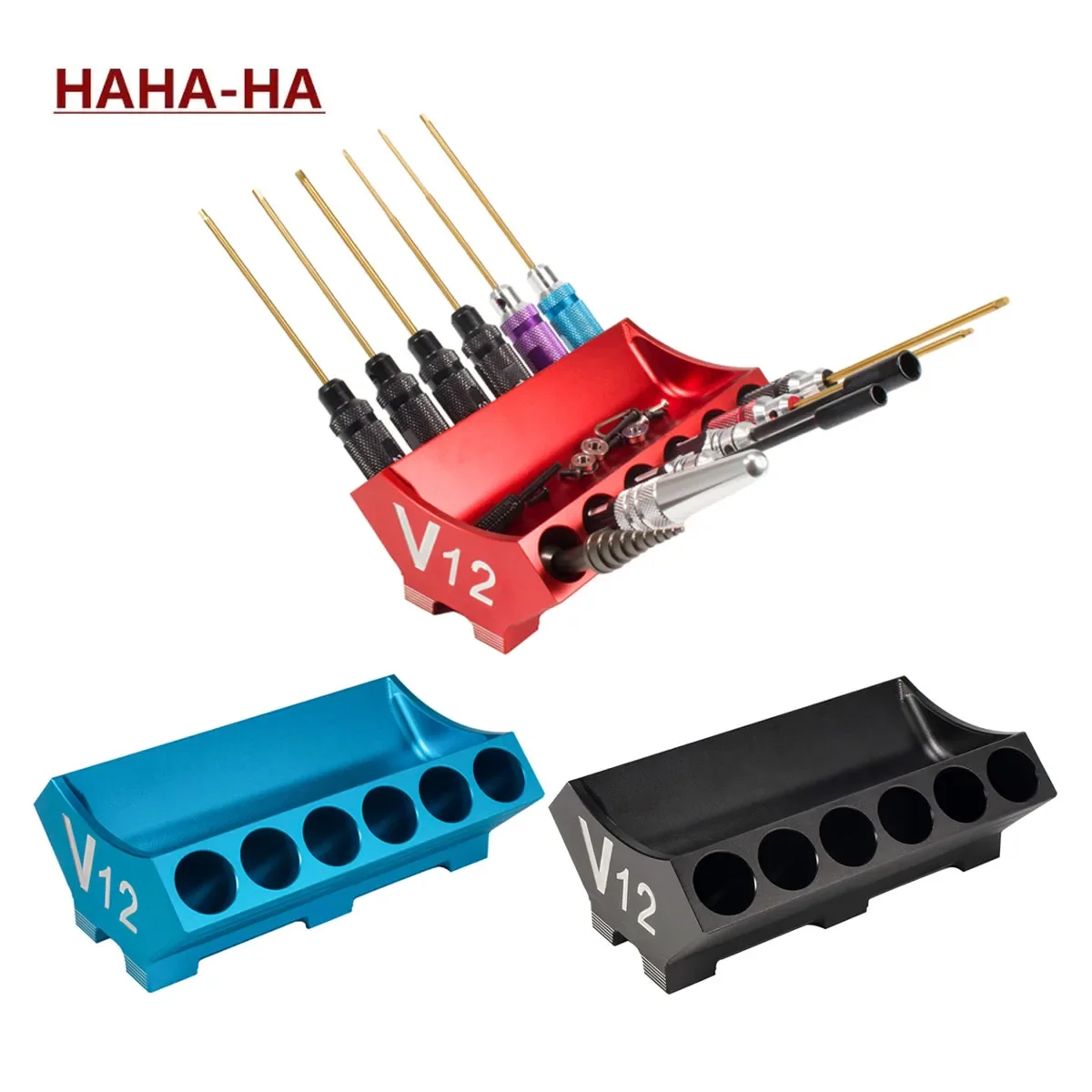 

1Pcs Aluminum V12 Engine RC Tool Screw Tray Stand Screwdriver Organizer for 1/10 Crawler Drift Car Boat Airplane Helicopter DIY