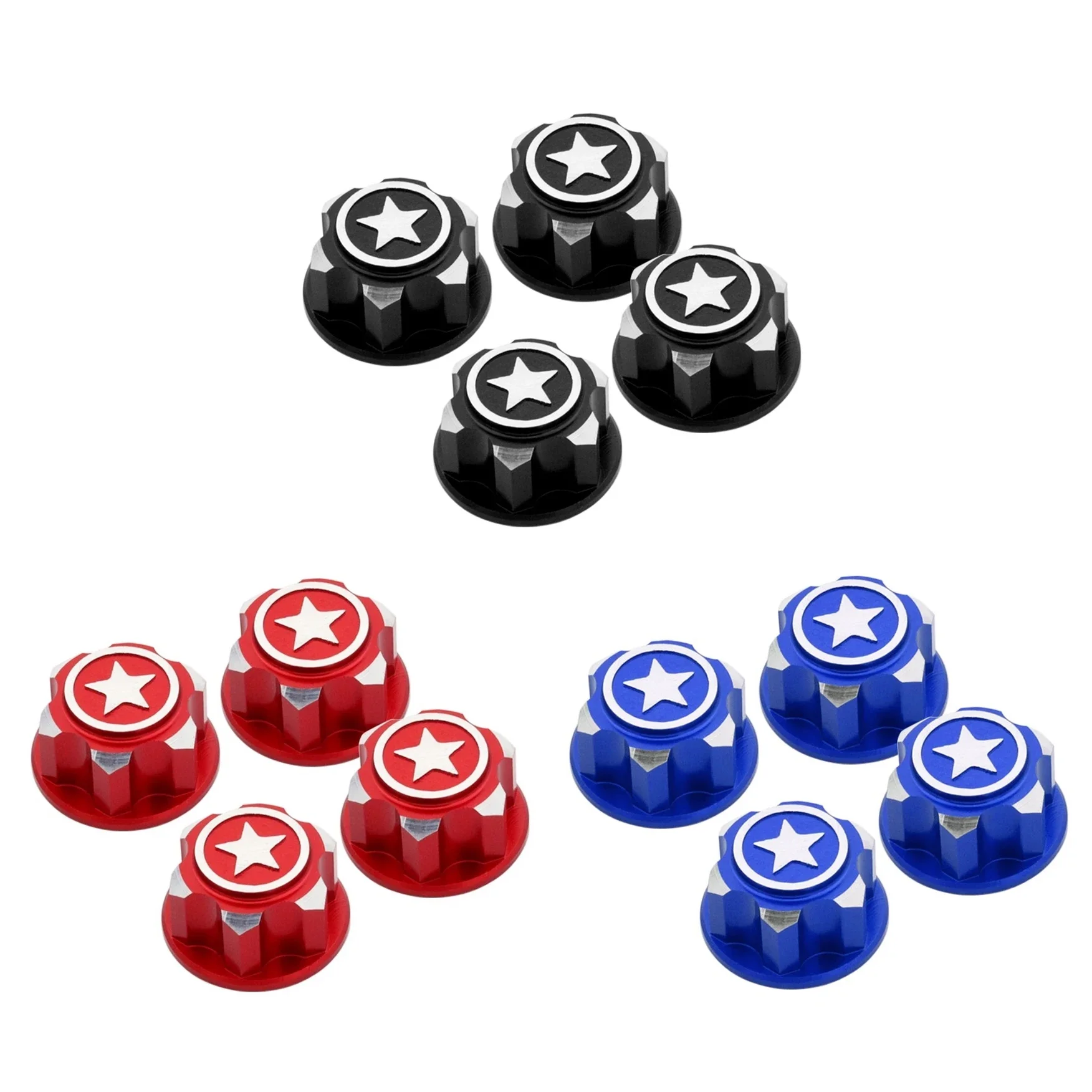 4PCS RC Car Metal 17mm Hex Wheel Nuts Dustproof Anti-Skid Non-slip for 1/8 Traxxas X-Maxx Summit E-Revo RC Buggy Truck