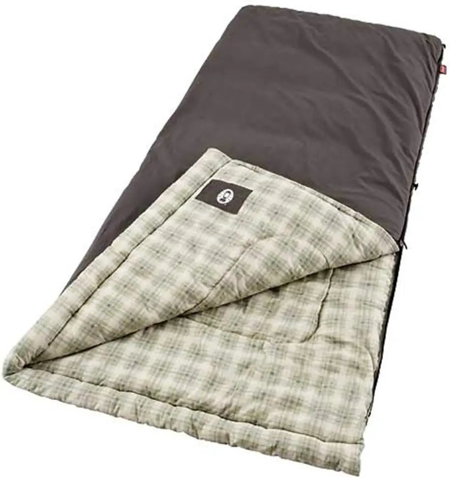 

Comfortable & Warm Flannel Sleeping Bag for Camping and Outdoor Use, Fits Adults up to 6ft 7in Tall