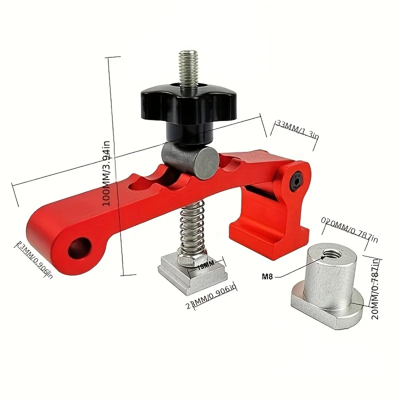 Abrazadera de sujeción de acción rápida para escritorio de carpintería, Clip fijo rápido para bancos, herramientas de agujero de 20MM, 1 o 2 piezas