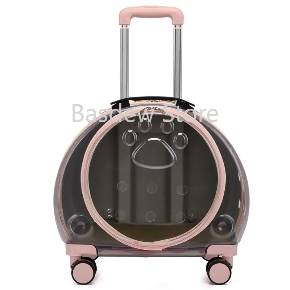 

New PC Pet Trolley Bag Transparent Cat Bag Flight Case Dog Outing Pet Backpack Portable Bubble Box