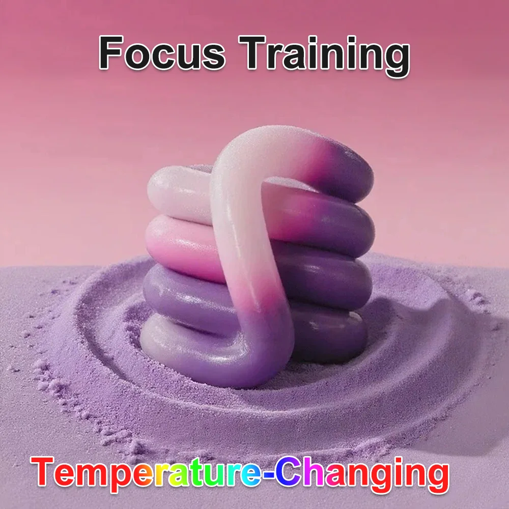 Temperature Changing Twist Fidget Toy, Flexible Sensory Stress Relief Toy For ADHD,anxiety & Focus Training, Color Changing Hand