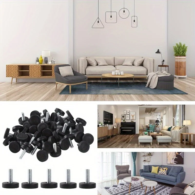 20 PCS Stainless Steel Adjustable Leveling Furniture Legs - Heavy Duty Non-Slip Base for Tables/Chairs/Cabinets/Sofas
