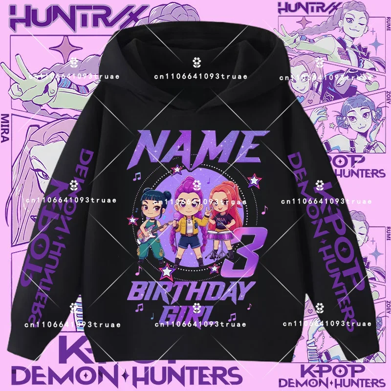 2026 الأولاد رداء علوي غير رسمي الخريف/الشتاء طويلة الأكمام الكرتون طباعة Kpop شيطان الصيادين الأطفال مقنعين البلوز الفتيات قميص رياضي #5