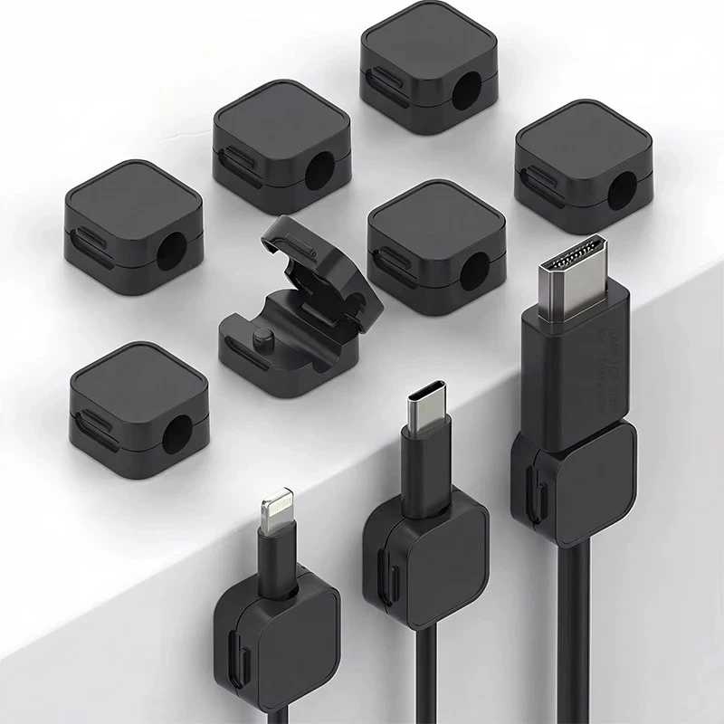 Non-magnetic Strong ​Cable Clips Adjustable Cord Holder | Adhesive Under Desk Mgmt Organizer for Home Office Car Wall Desktop​​