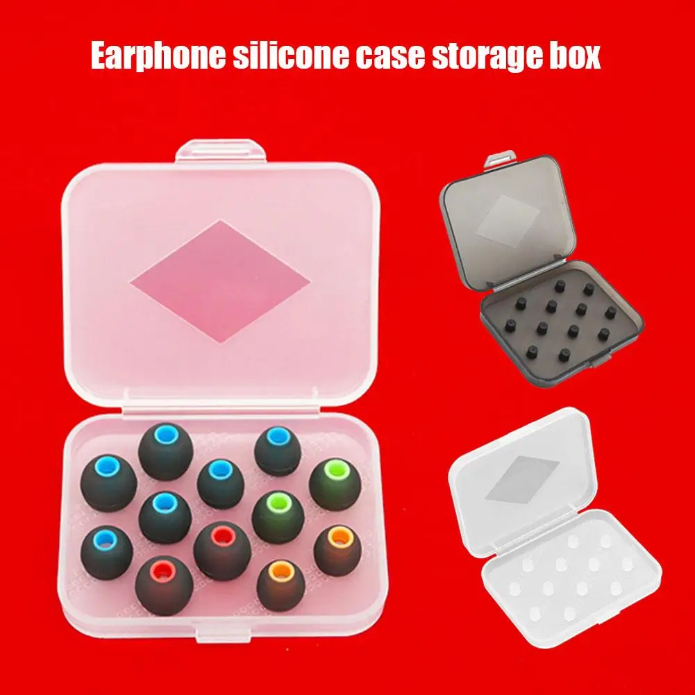 Portable Transparent Silicone Eartip Cap Storage Box,for Foam Box Memory Case Storage Eartips Dustproof D1G4