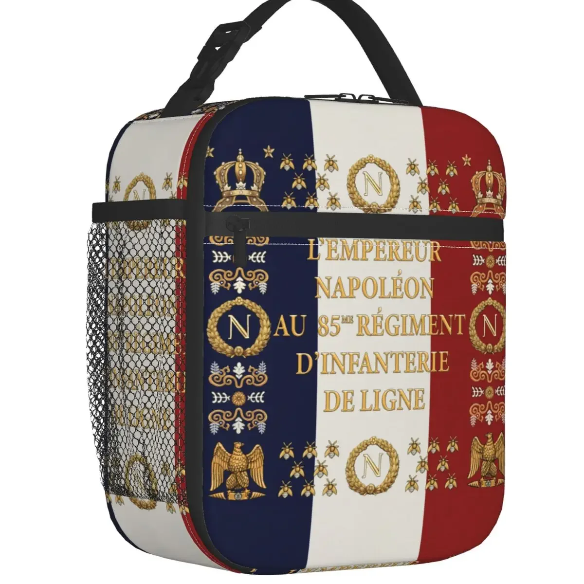 Custom Napoleonic French 85th Regimental Flag Lunch Bag Men Women Thermal Cooler Insulated Lunch Boxes for Kids School Children