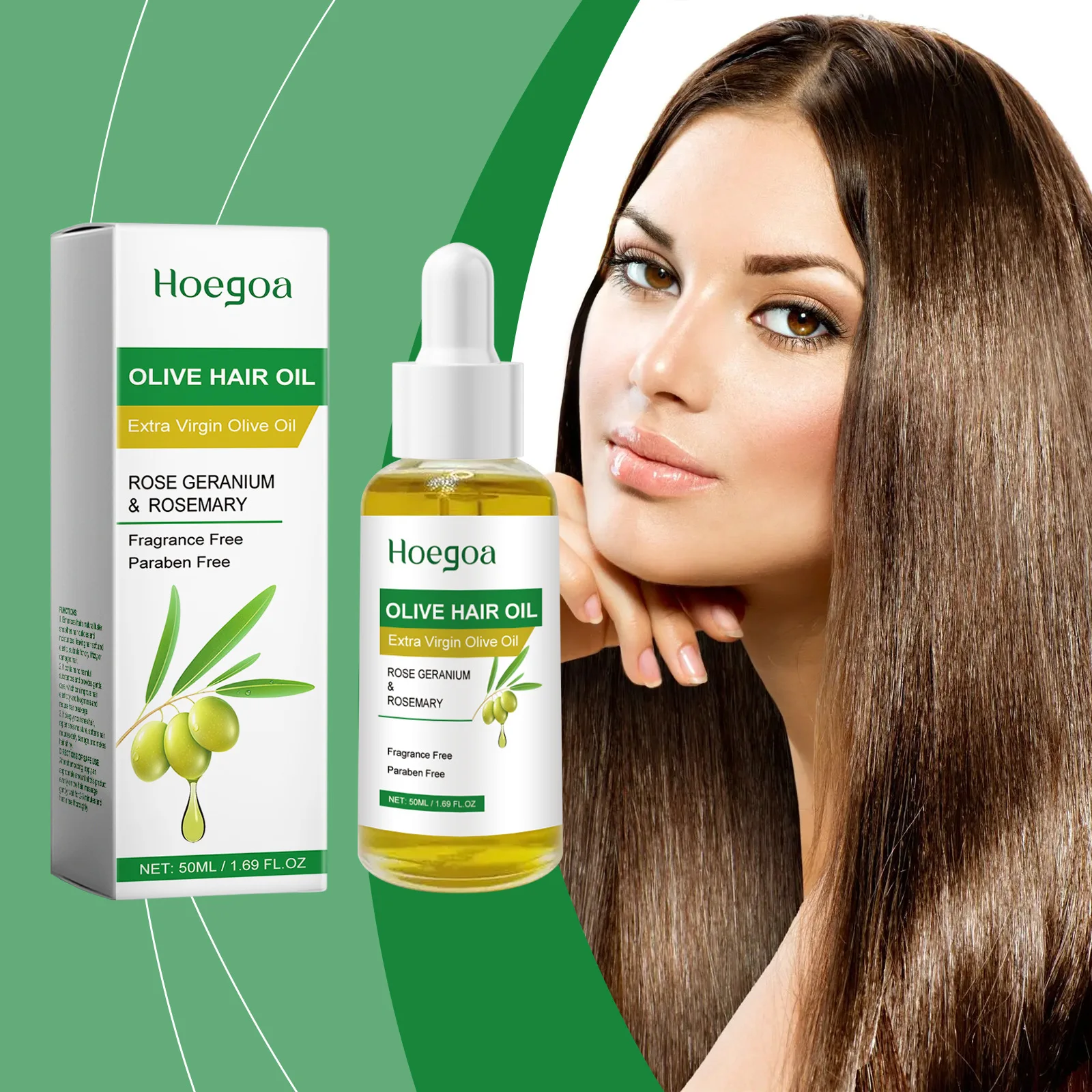 Hoegoa Olive Hair Moisturizing Oil Scalp Repair Reduce Damaged Deep Nourishing Keep Smooth Restore Thicker Hair Growth Oils 50ml