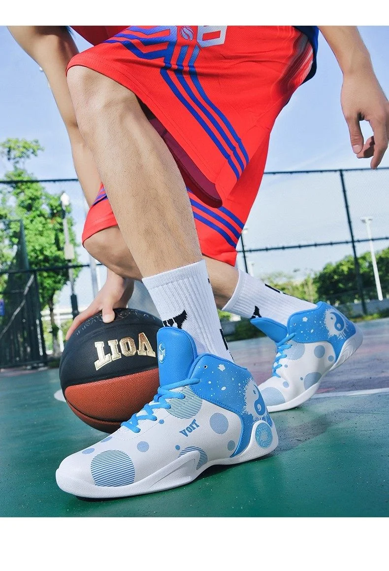 

New Unisex Breathable Casual Basketball Shoes Running Shock Absorbing Elastic Shoes Outdoor Basketball Shoes