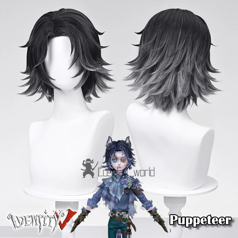 

Identity V Puppeteer Cosplay Wig Matthias Czernin Short Black Grey Gradient Hair Wigs For Men Women Game Striding Between Realms