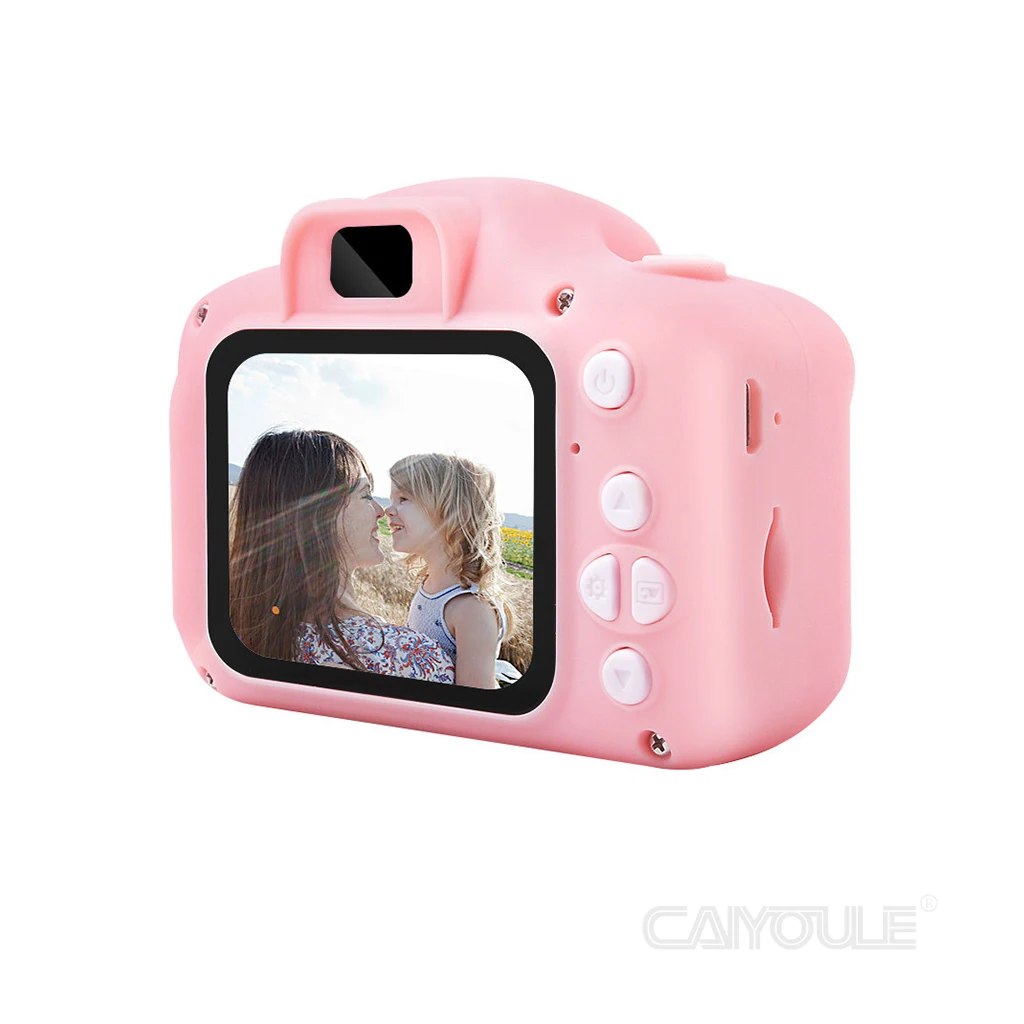 CAIUL Mini การ์ตูนกล้อง2นิ้วหน้าจอ HD การศึกษาของเล่นเด็กแบบพกพากล้องดิจิตอล SLR กล้องกล้องสำหรับเด็ก