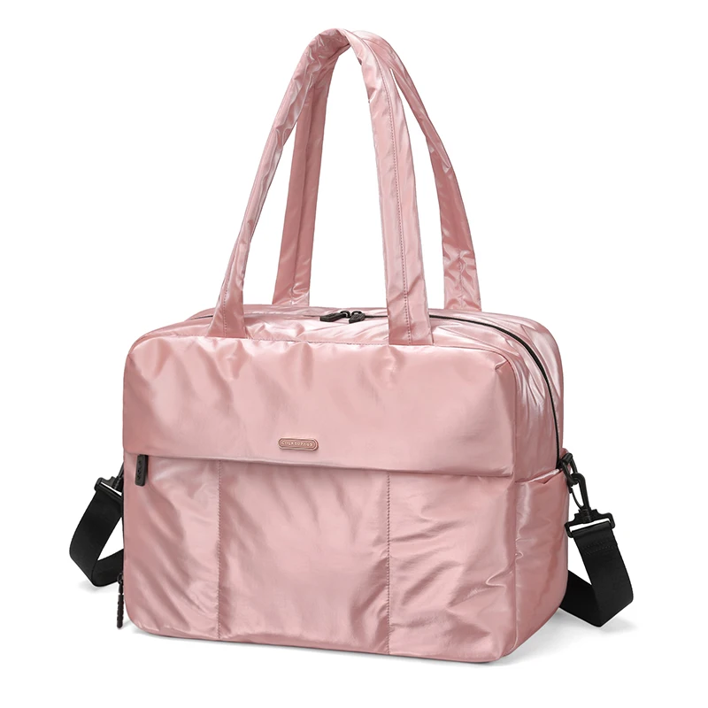 Golfo rosa duffle saco feminino dobrável sacos de viagem compartimento sapato 16 Polegada bolso portátil à prova dwaterproof água viagem ombro anti roubo saco