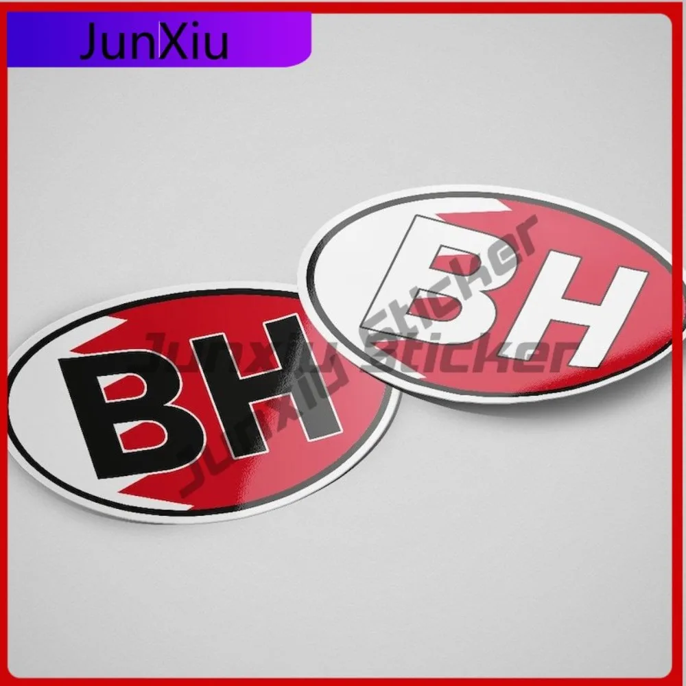 

Bahrain BH Sticker Oval Flag Waterproof Decals Funny Cars Letter Boxes Waterproof Anti UV Auto Accessories Vehicle Decor Vinyl
