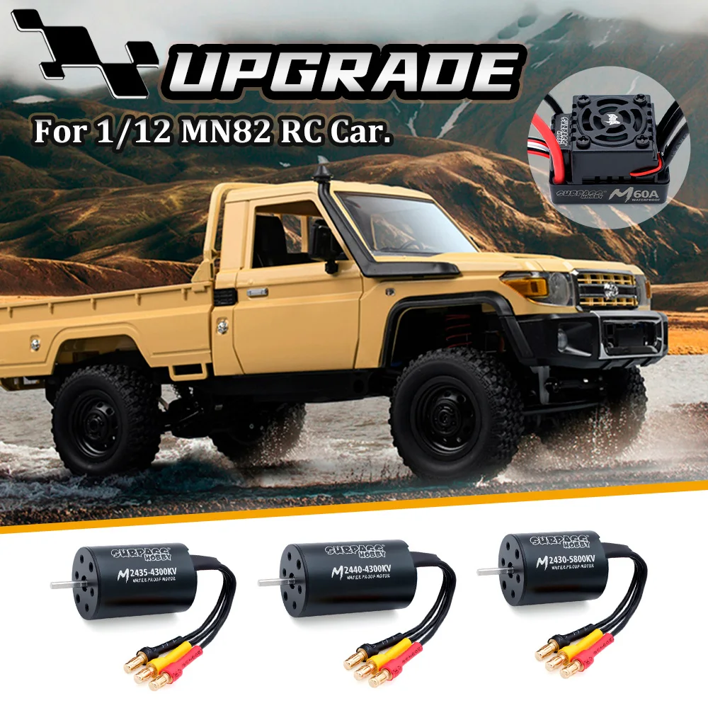 SURPASS HOBBY Motor sin escobillas ESC Combo eje de 3.175mm impermeable M35A/45A/60A ESC para 1/10 1/12 1/14 1/16 1/18 RC Car MN82