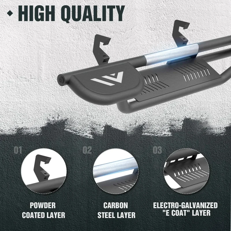 

Hot Selling Side Steps Fit 2019-2026 1500 2500 3500 HD Crew Cab Exclude 2019 1500 LD Limited