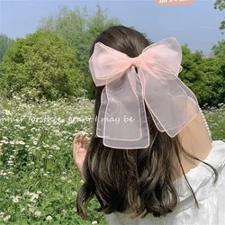 1PC Large Lace Bow Hair Clip Embroidered Bowknot Sweet Ribbon Hairpin Girl Headdress Top Clip Korea Hair Accessories