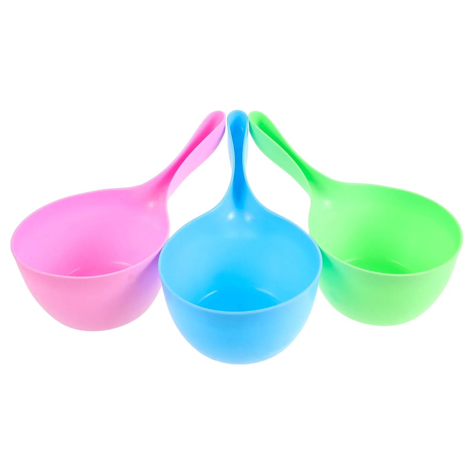 

3pcs Bath Ladle Thickened Ergonomic Handle Water Scoop For Kitchen Bathroom Garden Plant Washing Vegetables Fruit Plastic Dipper