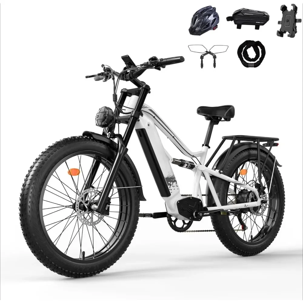 Electric Bike for Adults, 750W,52V 21Ah 32MPH, 50-60Miles Range 26”Fat Tire Electric Bike Beach Snow Mountain Bike,Electric Bike