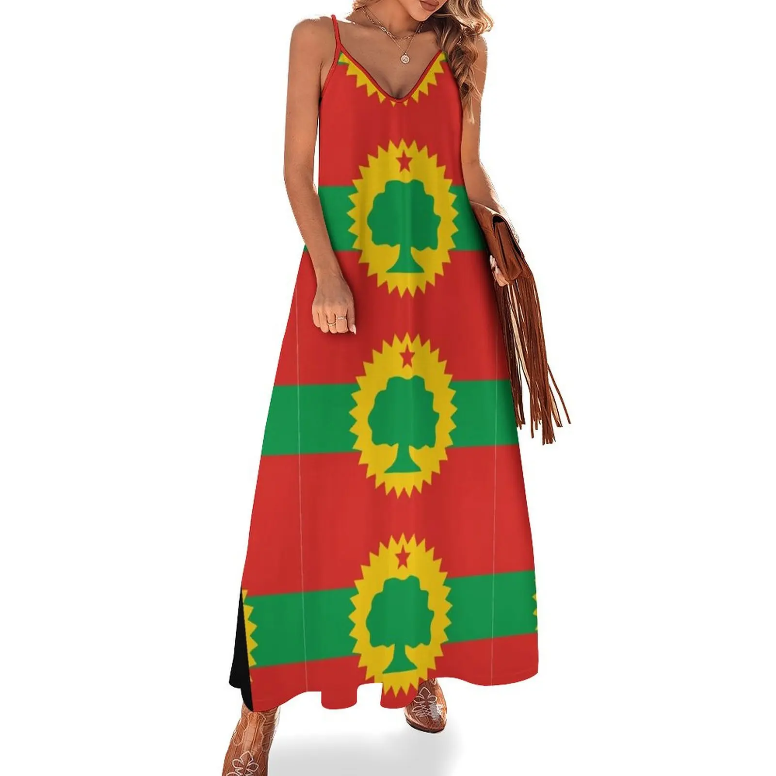 

Flag of the Oromo People (Oromoo) Sleeveless Dress dress korean style Women dresses summer summer clothes Dress
