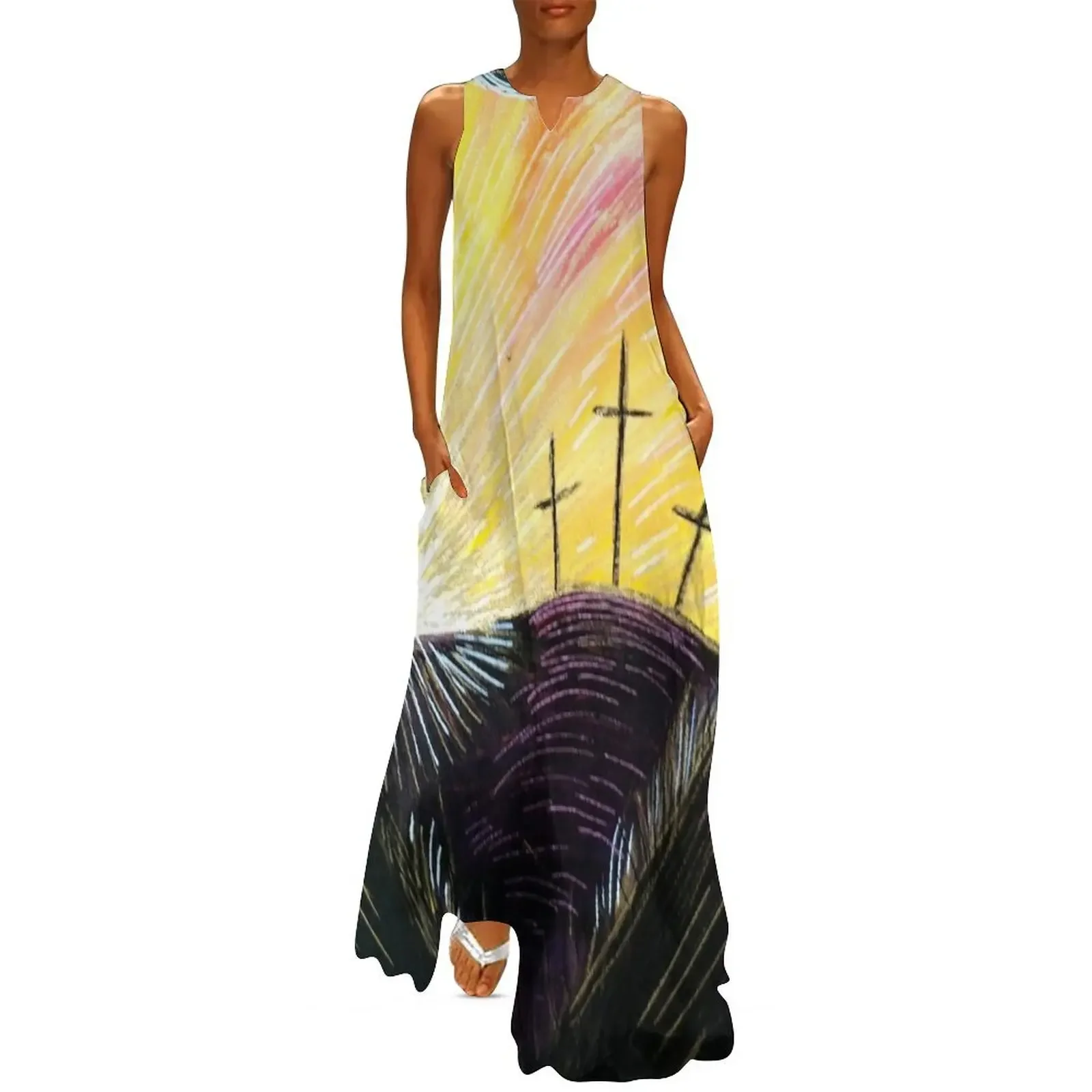 

Resurrection Long Dress loose women's dress long sleeve dress