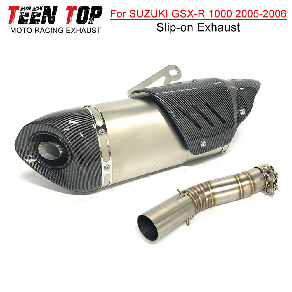 

GSXR 1000 Slip-on Exhaust Stainless Steel For SUZUKI GSX-R 1000 Middle Link Pipe Exhaust Muffler GSX-R1000 2005-2006 Moto Tube