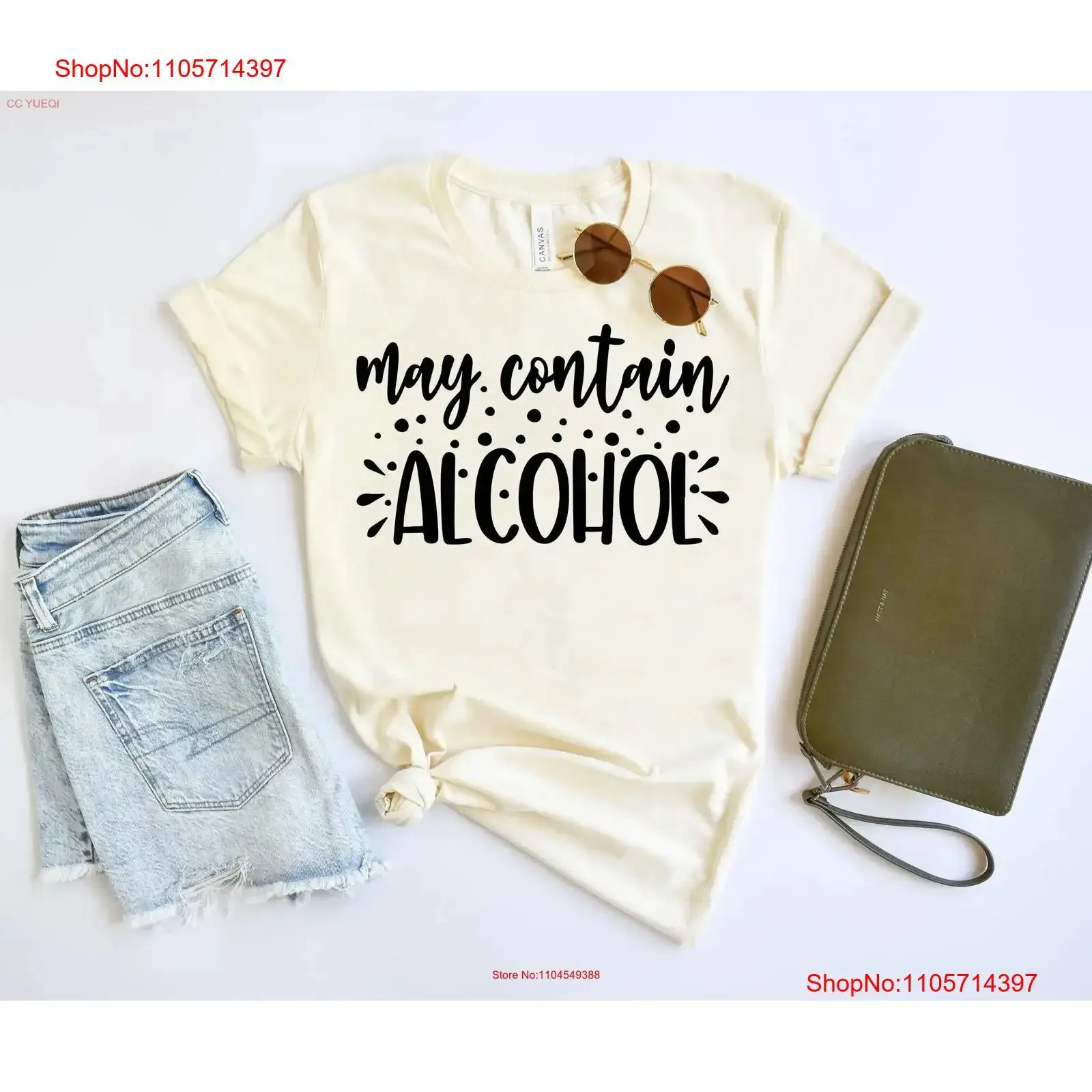 May Contain Alcohol T Shirt Birthday Bff Wine Lover Beer Alcoholic Vacation Patricks Day vintage Washed designer clothes