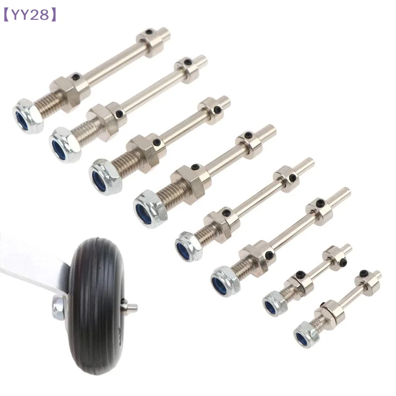 【xxx】Wheel Axles Steel Shaft With Stop Nuts Dia 3/4/5/6MM Landing Gear Assembly M5/M6/M8 Thread Spares For RC Airplane Model{Y}