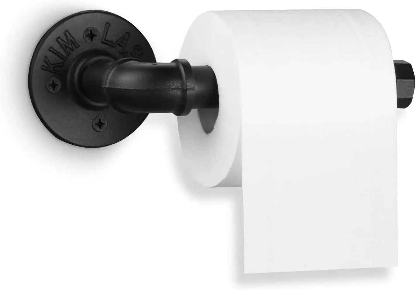

Industrial Matte Black Iron Toilet Paper Holder Wall Mounted for Bathroom Kitchen Bedroom Hallway