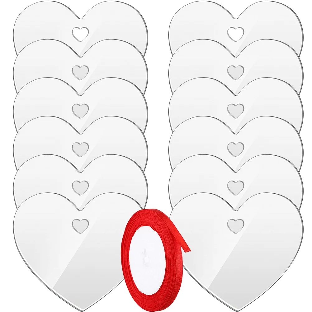 

1 set 1 Set Acrylic Heart Shape Pendant Blank Diy Hanging Ornament For Valentine'S Day Decoration Keychain Bag Decor Home