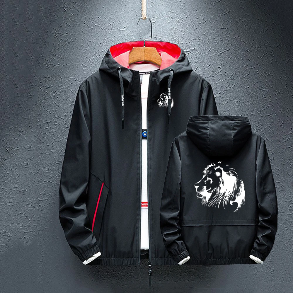 Meditation Lion Print Fishing Suit Windbreaker Clothing Leisure Jacket Hoodie High Quality Coat High Street Fashion Windbreaker