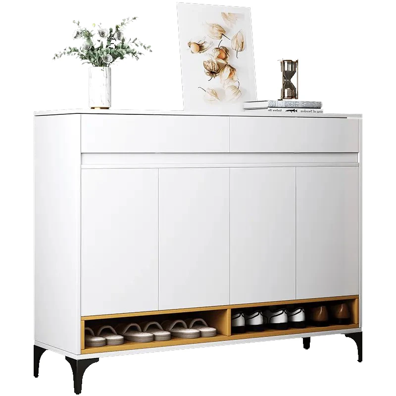 Italian-style Minimalist Solid Wood Durable Shoe Cabinet for Home Entrance and Hotel Storage Modern Entryway Furniture